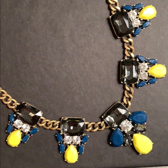J. Crew Statement Necklace - Yellow, Navy, Royal - Picture 6 of 6